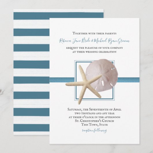 Seashore Treasures Ocean Beach bruiloft Kaart (Voorkant / Achterkant)