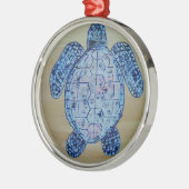 Seashore Turtle Metalen Ornament (Links)