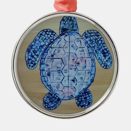 Seashore Turtle Metalen Ornament (Voorkant)