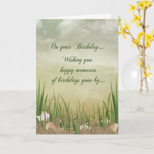Seashore Verjaardag Kaart (Gele Bloem)