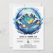 Seashore Waterverf Kinderen Verjaardag Kaart (Voorkant)