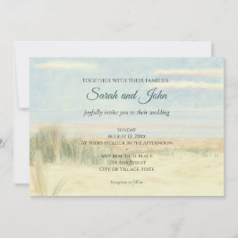 Seashore waterverf landschap natuur bruiloft kaart