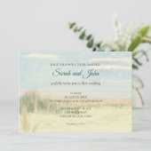 Seashore waterverf landschap natuur bruiloft kaart (Staand voorkant)