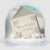 Seashore Wedding Names and Date Sneeuwbol (Achterkant)