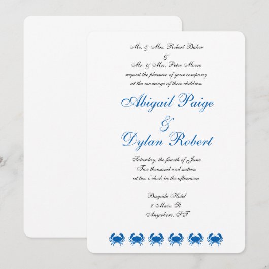 "Seashore" Wedding-uitnodigingen Kaart (Voorkant / Achterkant)