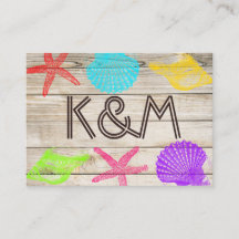 Seashore Wood Wedding Place kaarten