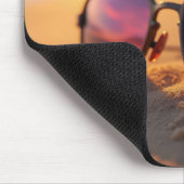 Seashore Zonsondergang Reflectie in Zonnebril Muismat (Hoek)