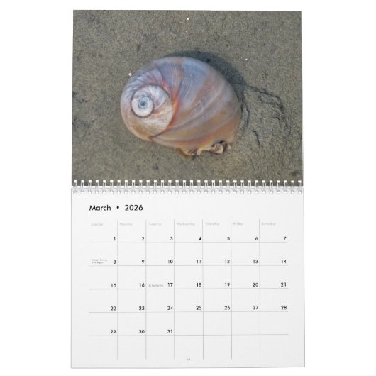 Seashores Calendar Kalender (Mar 2026)