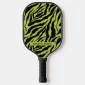 Seasick Zebra, groen en zwart gestreept patroon Pickleball Paddle (Voorkant)