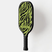 Seasick Zebra, groen en zwart gestreept patroon Pickleball Paddle (Links)