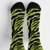 Seasick Zebra, groen en zwart gestreept patroon Sokken (Top)