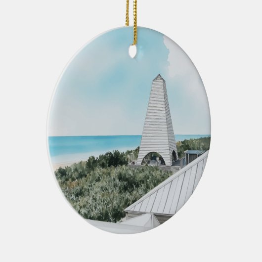 Seaside 30A Florida Waterverf Keramisch Ornament (Rechts)