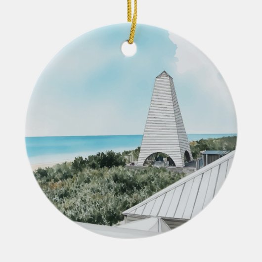 Seaside 30A Florida Waterverf Keramisch Ornament (Voorkant)