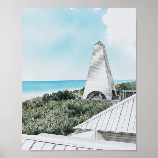Seaside 30A Florida Waterverf Poster (Voorkant)