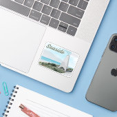 Seaside 30A Florida Waterverf Sticker (Laptop met iPhone)
