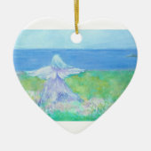 Seaside Angel met Dolphin Heart Kerstversiering Keramisch Ornament (Voorkant)