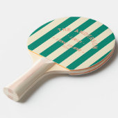 Seaside Aqua Beach Breeze Striping & Familienaam Tafeltennisbatje (Voorkant Gekanteld)
