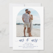 Seaside Arch Photo Beach Wedding Save The Date (Voorkant)
