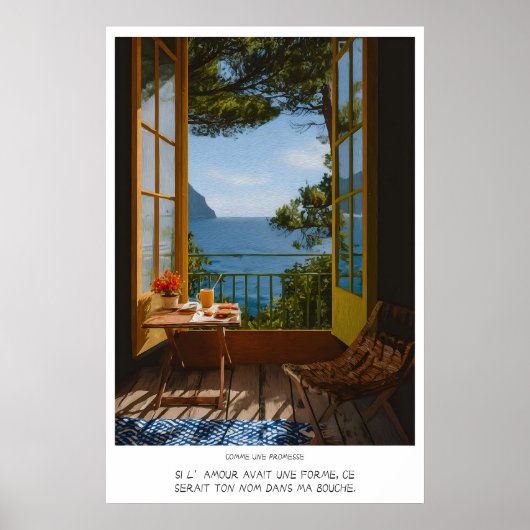 Seaside Balcony Wall Art Print - Romantic Morning (Voorkant)