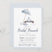 Seaside Beach Bridal Brunch Shower Invitation Kaart (Voorkant / Achterkant)