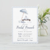 Seaside Beach Bridal Brunch Shower Invitation Kaart (Staand voorkant)