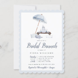 Seaside Beach Bridal Brunch Shower Invitation Kaart