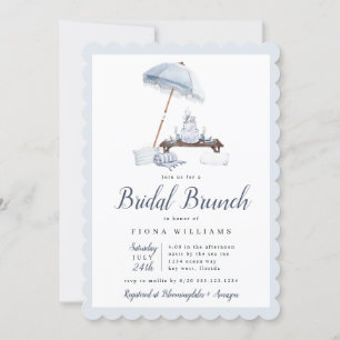 Seaside Beach Bridal Brunch Shower Invitation Kaart