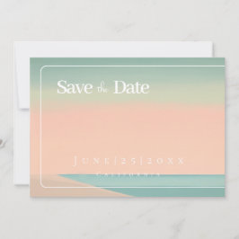 Seaside Beach Flat Save The Date Kaart