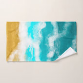 Seaside Beach House Turquoise Ocean Waves Bad Handdoek (Handdoek)
