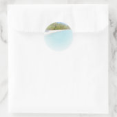 Seaside Beach Palms Blue Sky Zee Blank Sjabloon Ronde Sticker (Tas)