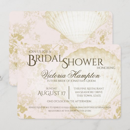 Seaside  Beach Pink Blush Vrijgezellenfeest Kaart (Voorkant / Achterkant)