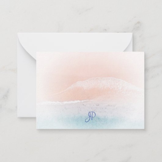 Seaside Beach Sand Monogram Hand Script Sjabloon (Achterkant)