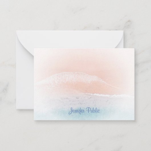 Seaside Beach Sand Monogram Hand Script Sjabloon (Voorkant)