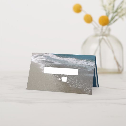 Seaside Beach & Sand Weddenschap Place Card Plaatskaartje (Voorkant)
