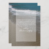 Seaside Beach & Sand Wedding Bedankkaart (Voorkant / Achterkant)