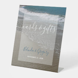 Seaside Beach & Sand Wedding Cards & Gifts Reclamebord Met Voetstuk