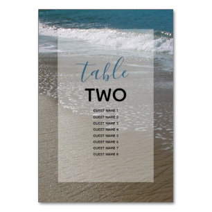 Seaside Beach & Sand Wedding Guest Names Kaart