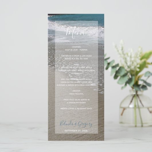 Seaside Beach & Sand Wedding Menu (Staand voorkant)