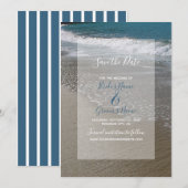 Seaside Beach & Sand Wedding Save the Date (Voorkant / Achterkant)