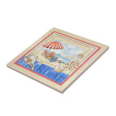 Seaside Beach Scene Art Tile Tegeltje (Zijkant)