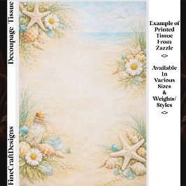 Seaside Beach Shell & Starfish Frame FE9 Decoupage Tissuepapier