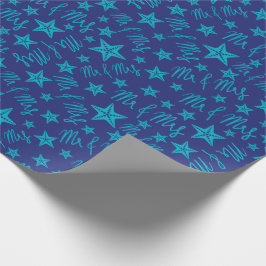 Seaside Beach Wedding Oceaan Zeester Naadloos Blau Cadeaupapier