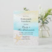 Seaside Beach White Sand Bridesmaids Luncheon Kaart (Staand voorkant)