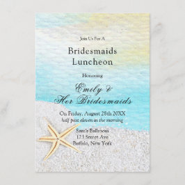 Seaside Beach White Sand Bridesmaids Luncheon Kaart