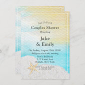 Seaside Beach White Sand Couples Shower Kaart (Voorkant / Achterkant)