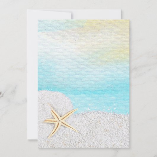 Seaside Beach White Sand Engagement Party Kaart (Achterkant)