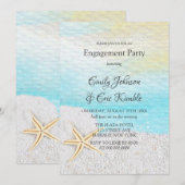 Seaside Beach White Sand Engagement Party Kaart (Voorkant / Achterkant)