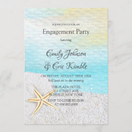Seaside Beach White Sand Engagement Party Kaart
