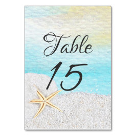 Seaside Beach White Sand Table Number Kaart