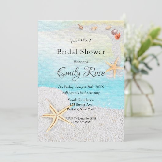 Seaside Beach White Sand Vrijgezellenfeest Kaart (Staand voorkant)